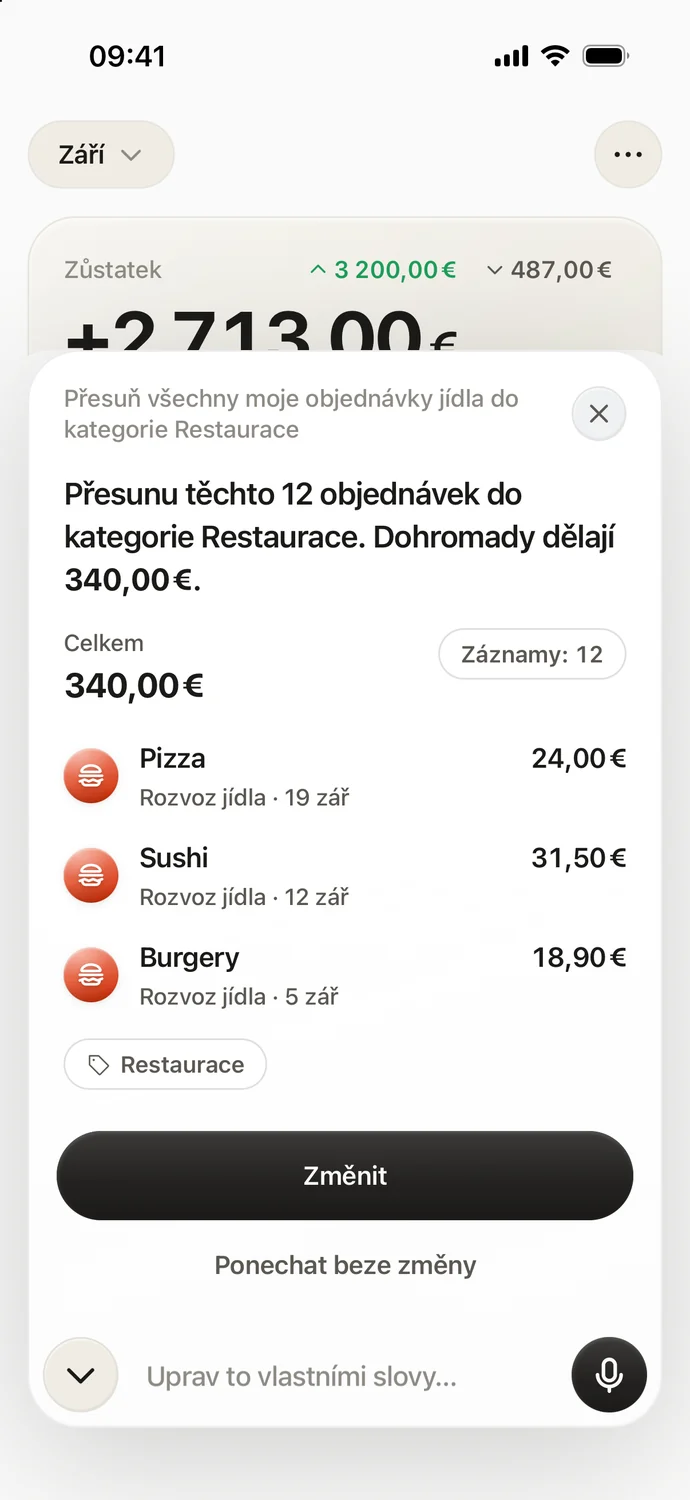 Návrh přesunout dvanáct záznamů do kategorie Restaurace