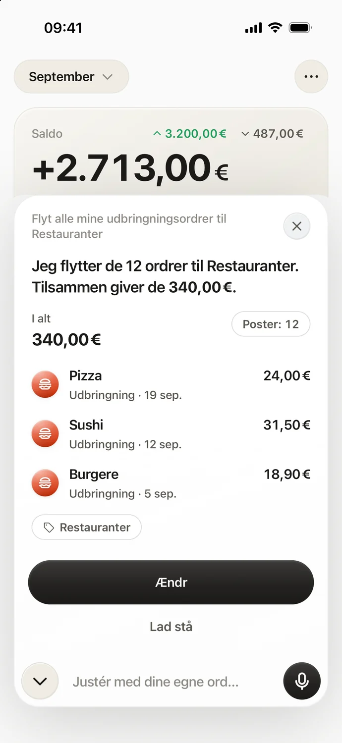 Forslag om at flytte tolv poster til Restauranter