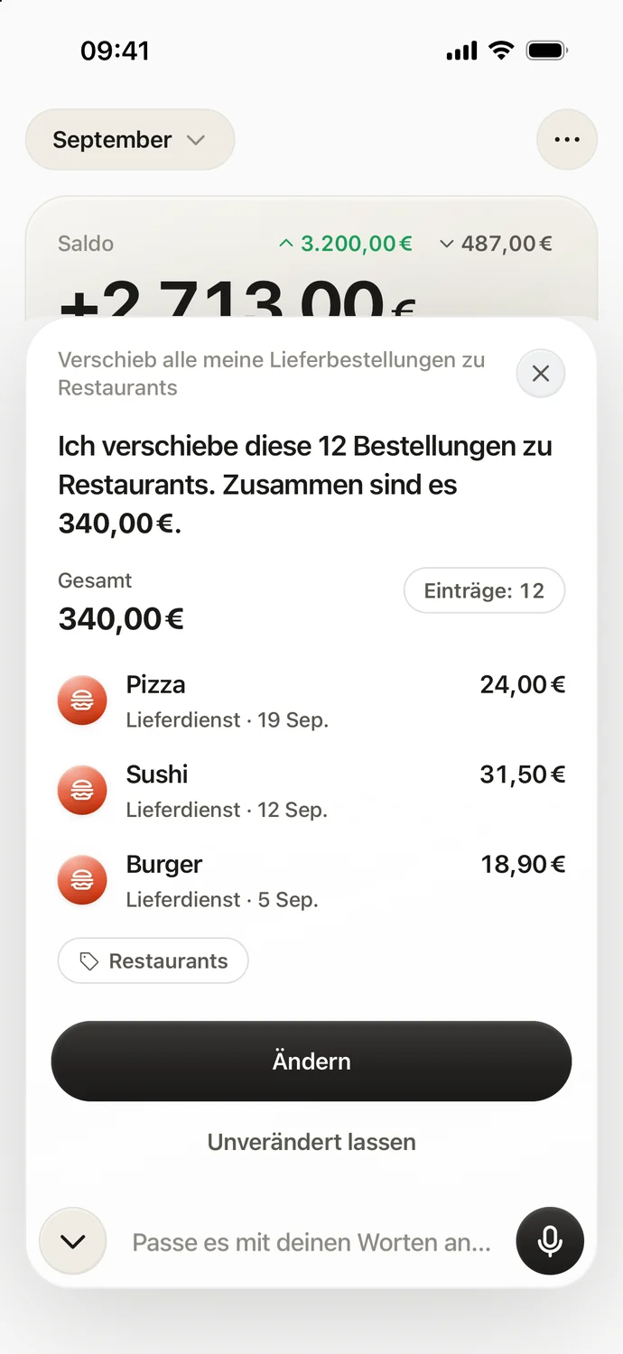 Vorschlag, zwölf Einträge zu Restaurants zu verschieben