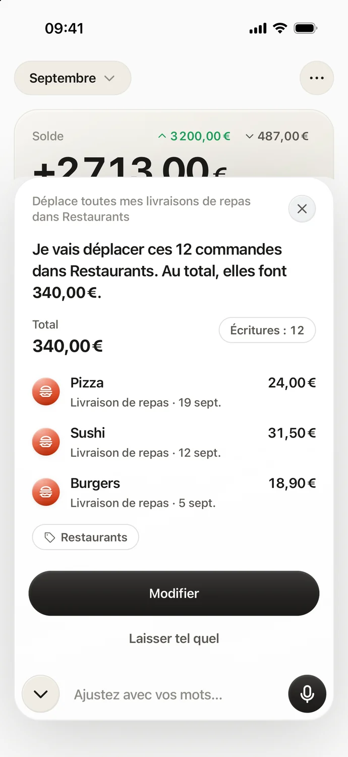 Proposition de déplacer douze écritures dans Restaurants