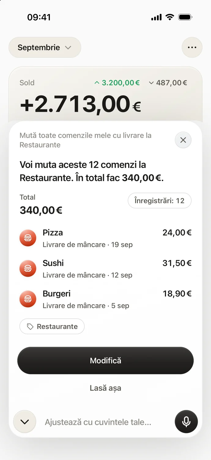 Propunere de a muta douăsprezece comenzi la Restaurante